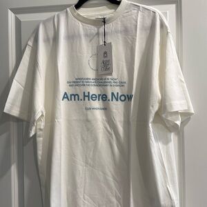 NWT Active After Coffee White Graphic T-Shirt sz xl Mindfulness